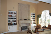 stone fireplace living room remodel reno nv with custom crown moulding